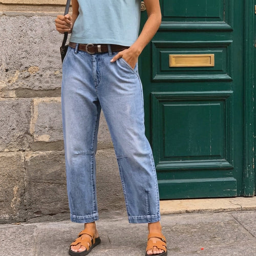Valentina | Pantalón de Mezclilla Pierna Barril Capri