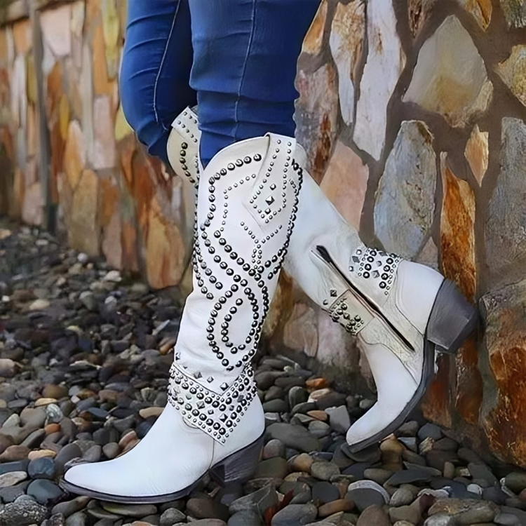 Alejandra | Botas Vaqueras Altas con Estoperoles