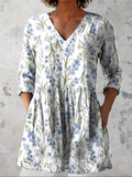 Isabela | Blusa Larga con Estampado de Ramitas Florales
