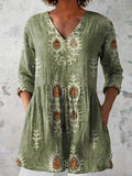 Alma | Blusa Larga con Motivos Ornamentales y Cuello V
