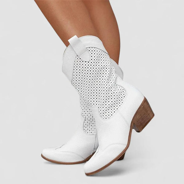 Camila | Botas Vaqueras con Paneles Perforados