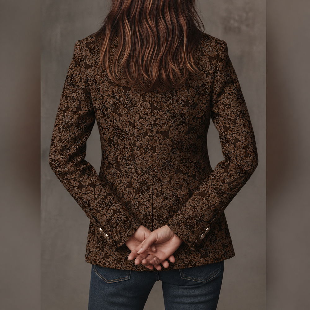 Rosa | Blazer Entallado de Jacquard con Motivo Paisley