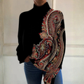 Leonor | Suéter de Cuello Alto con Estampado Paisley