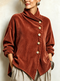 Marcela | Blusa de Botonadura Diagonal y Cuello Envolvente