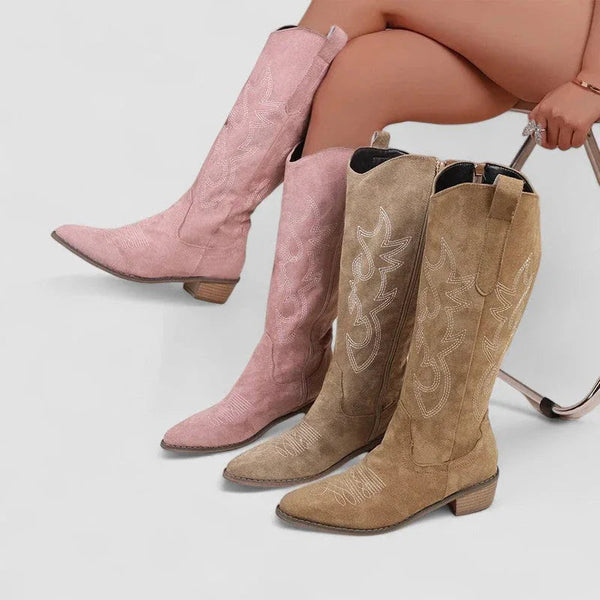 Elena | Botas Vaqueras Altas con Bordado