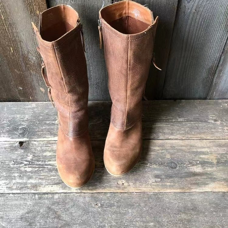 Adriana | Botas de Media Caña con Cierre Diagonal