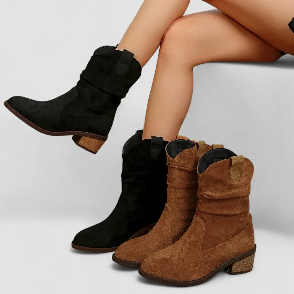 Elisa | Botines Vaqueros con Jaladeras Laterales