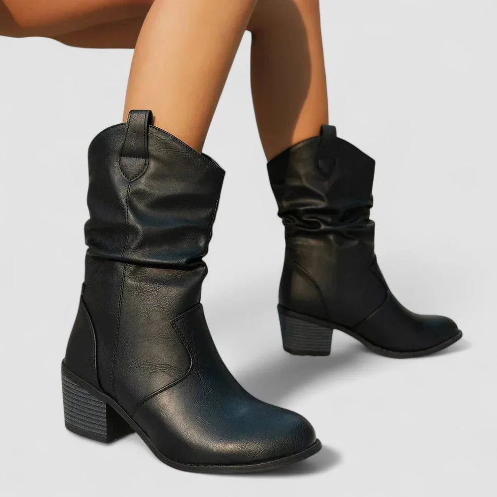 Beatriz | Botines Vaqueros de Caña Fruncida
