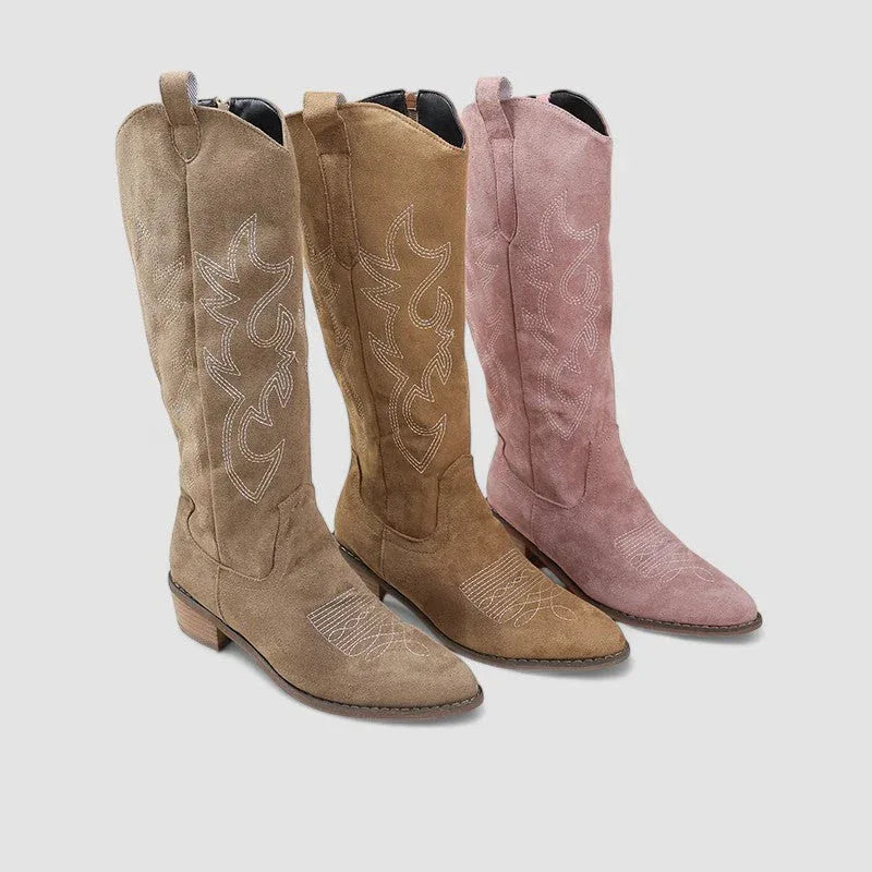 Elena | Botas Vaqueras Altas con Bordado