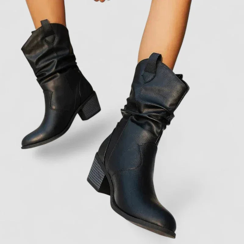 Beatriz | Botines Vaqueros de Caña Fruncida