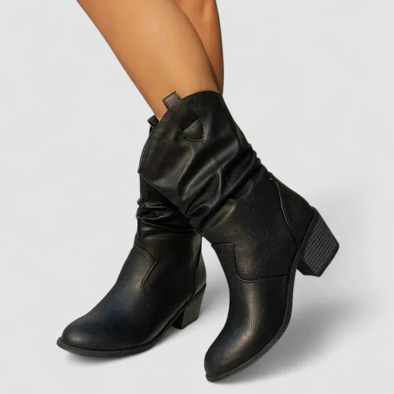 Beatriz | Botines Vaqueros de Caña Fruncida
