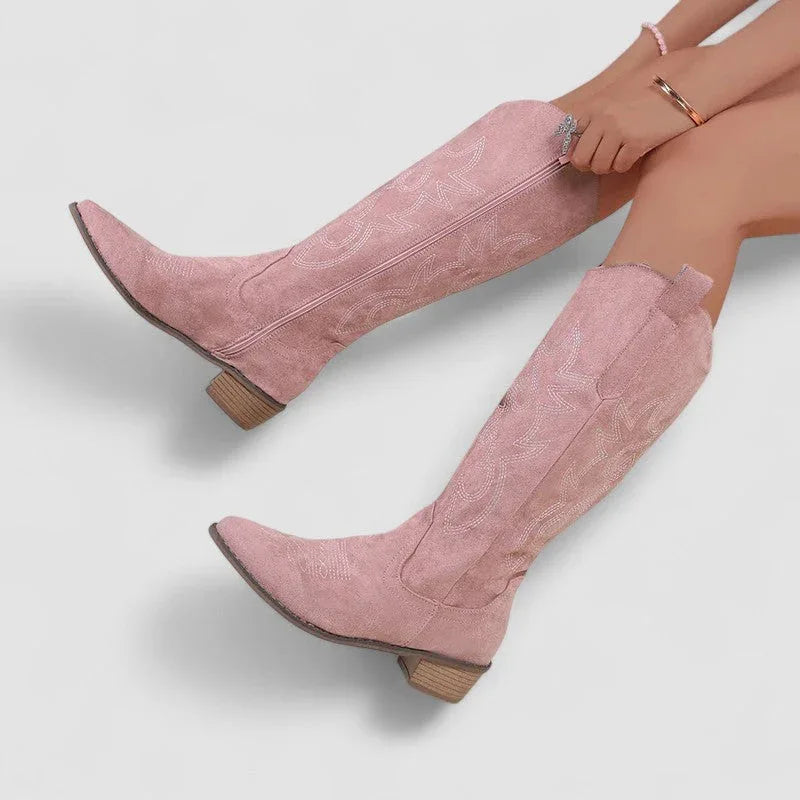 Elena | Botas Vaqueras Altas con Bordado