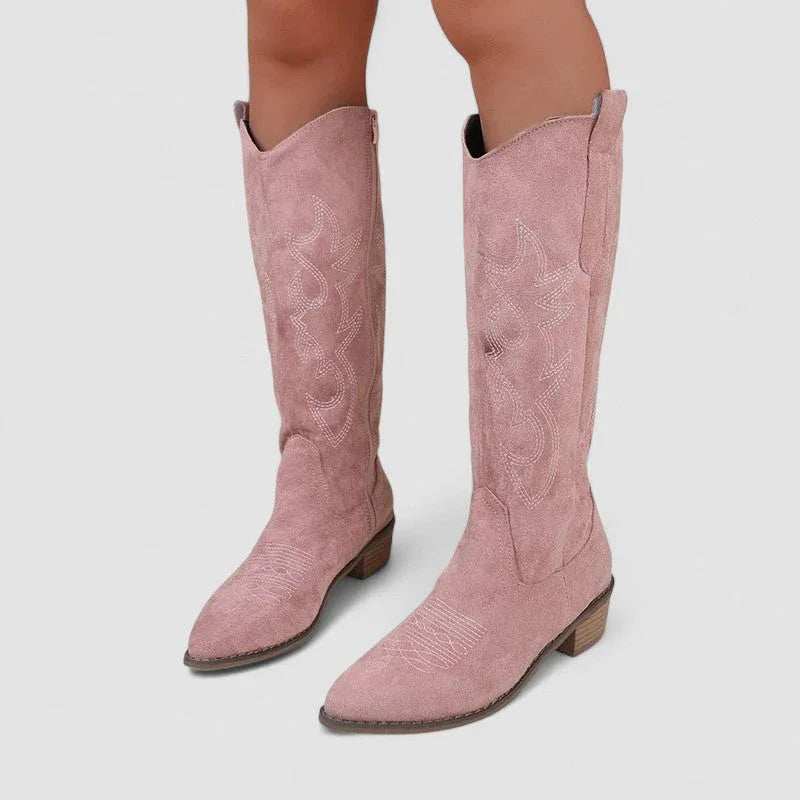 Elena | Botas Vaqueras Altas con Bordado