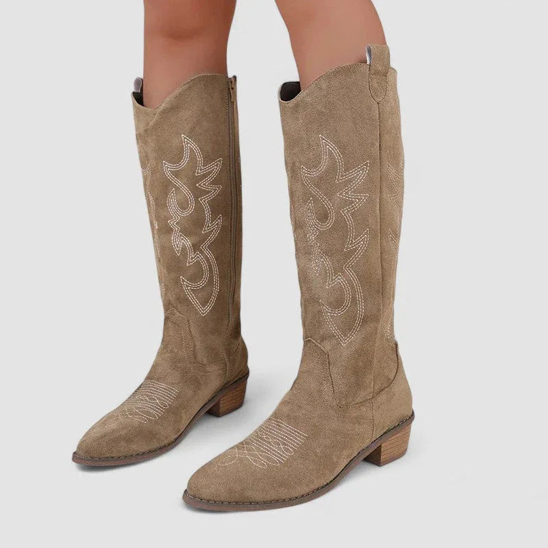 Elena | Botas Vaqueras Altas con Bordado