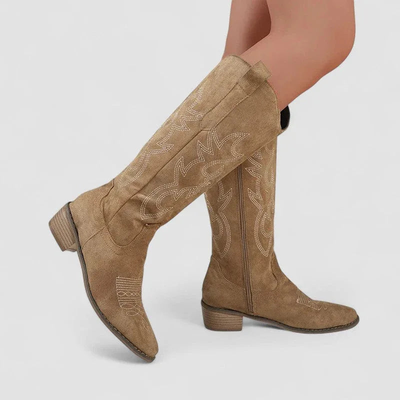 Elena | Botas Vaqueras Altas con Bordado