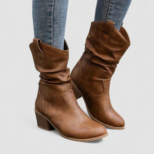 Beatriz | Botines Vaqueros de Caña Fruncida