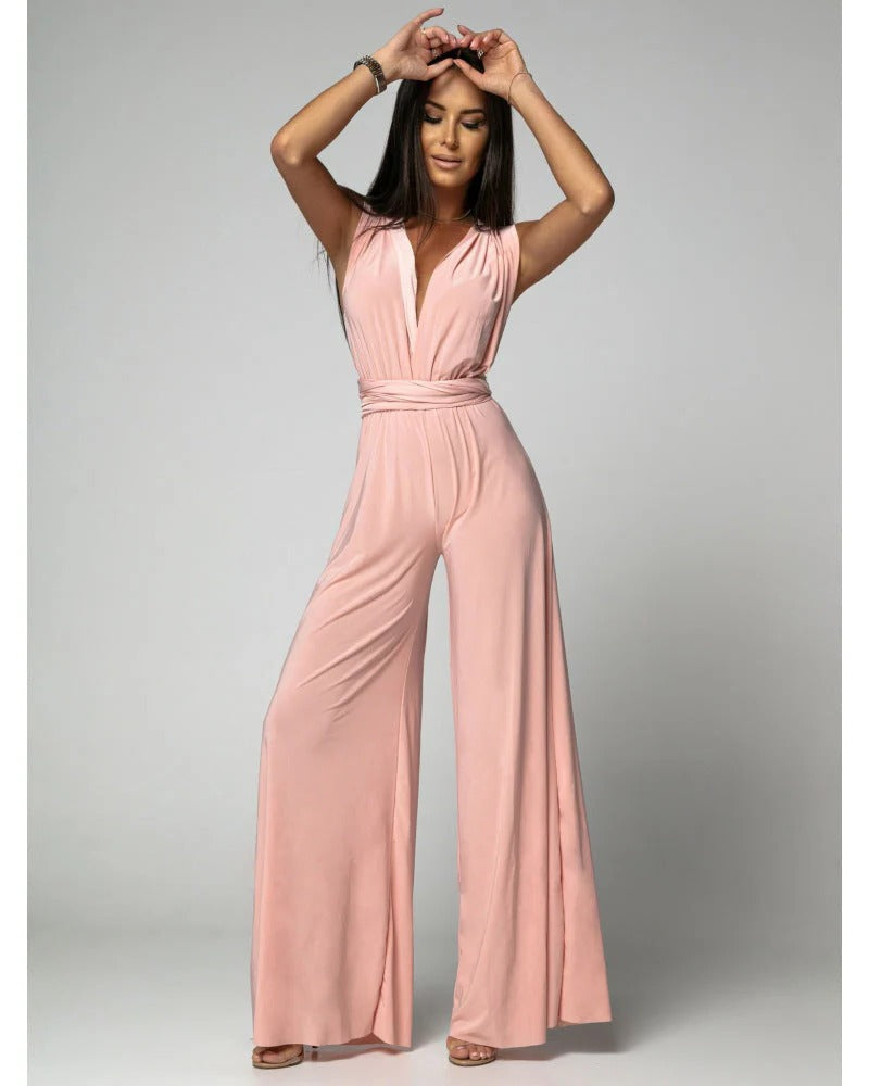 Alba | Jumpsuit Formal Escote V Pierna Ancha