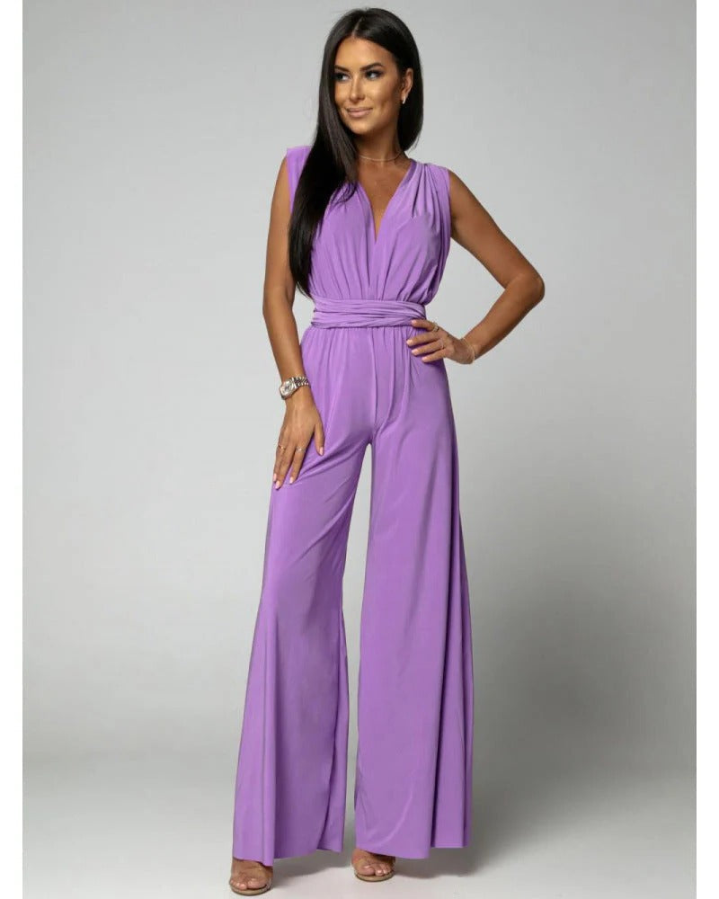 Alba | Jumpsuit Formal Escote V Pierna Ancha