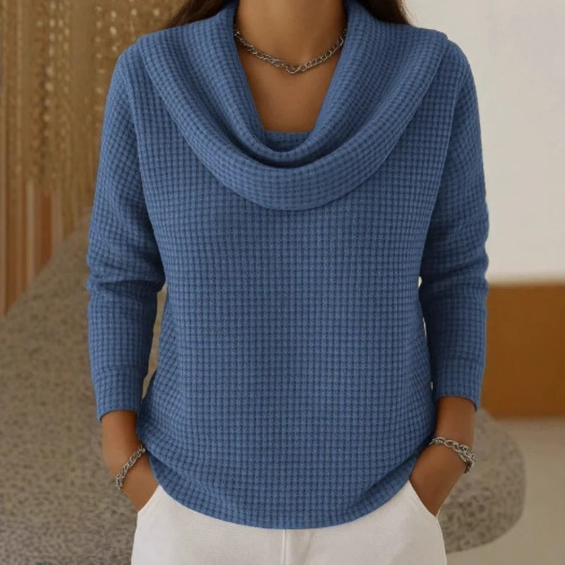 Alba | Suéter Tejido Waffle Cuello Cascada