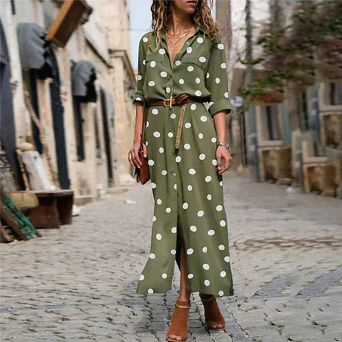 Alejandra | Jumpsuit de Lunares Pierna Ancha con Cinturón