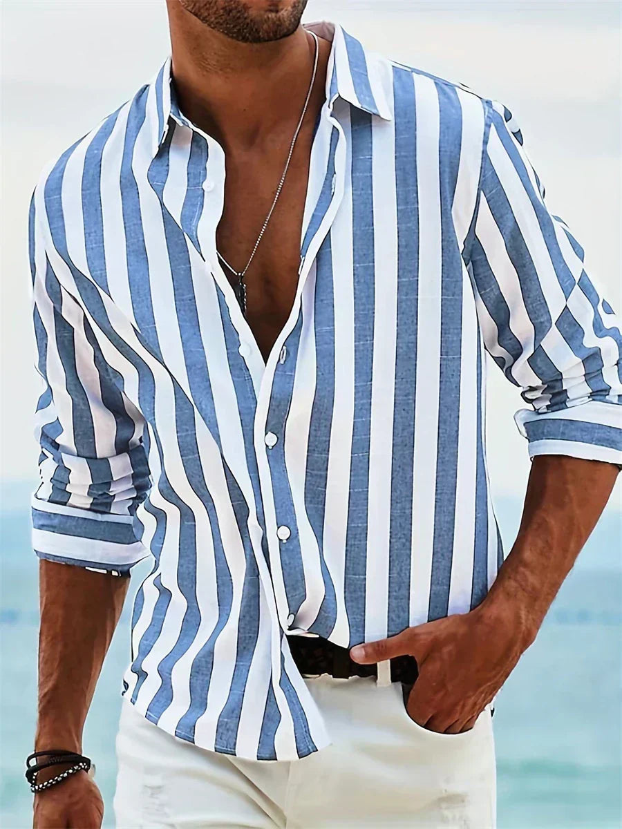 Bruno | Camisa Casual de Corte Relajado a Rayas
