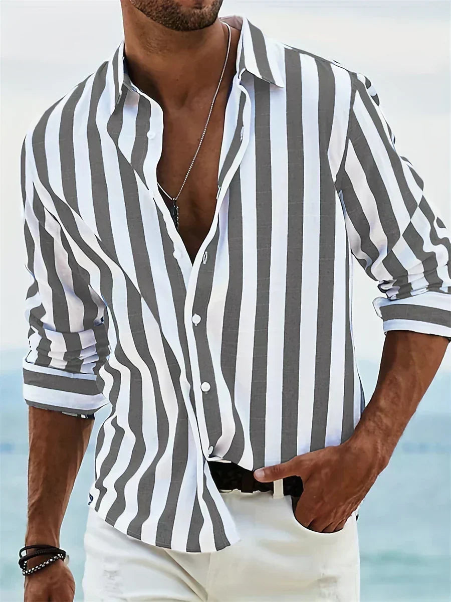 Bruno | Camisa Casual de Corte Relajado a Rayas
