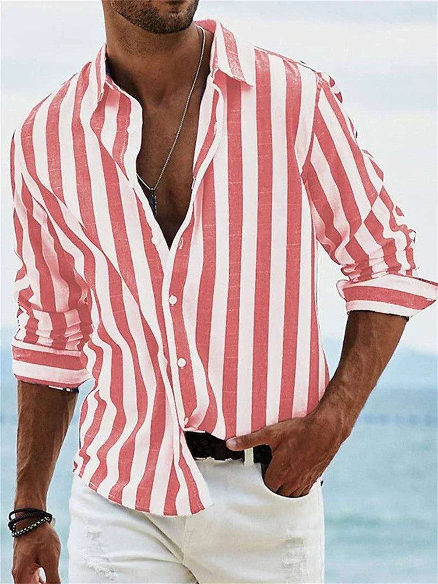Bruno | Camisa Casual de Corte Relajado a Rayas
