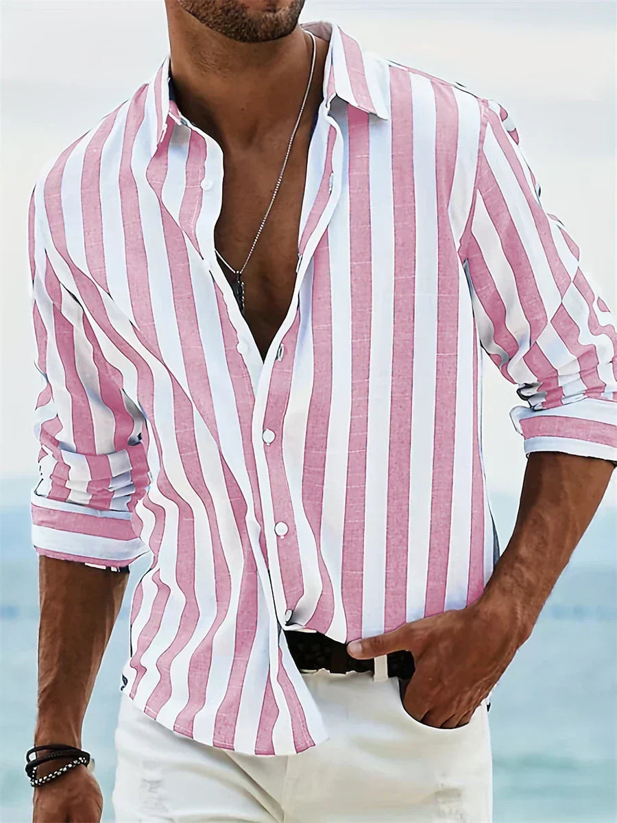 Bruno | Camisa Casual de Corte Relajado a Rayas