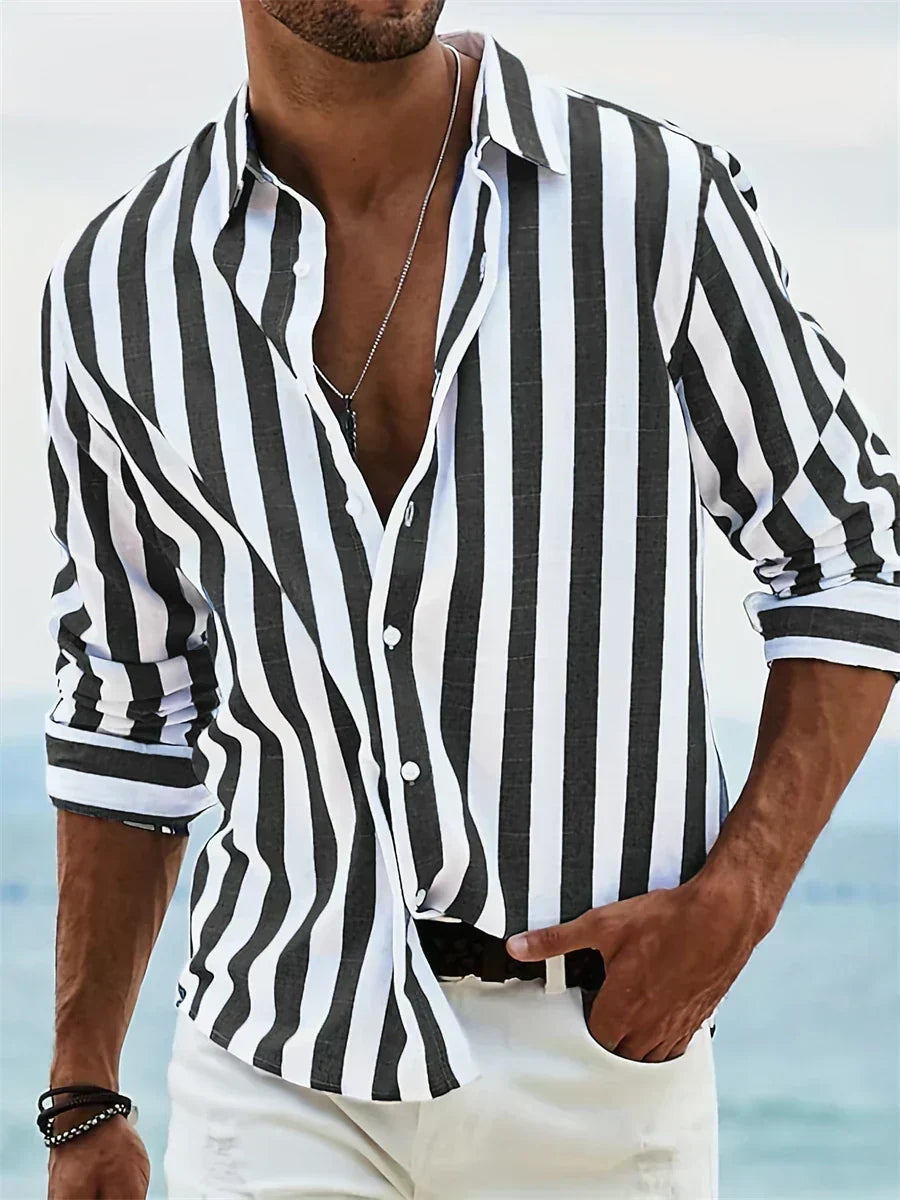 Bruno | Camisa Casual de Corte Relajado a Rayas