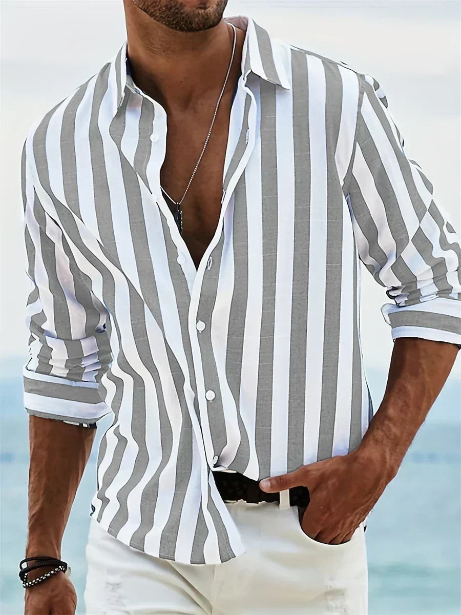 Bruno | Camisa Casual de Corte Relajado a Rayas