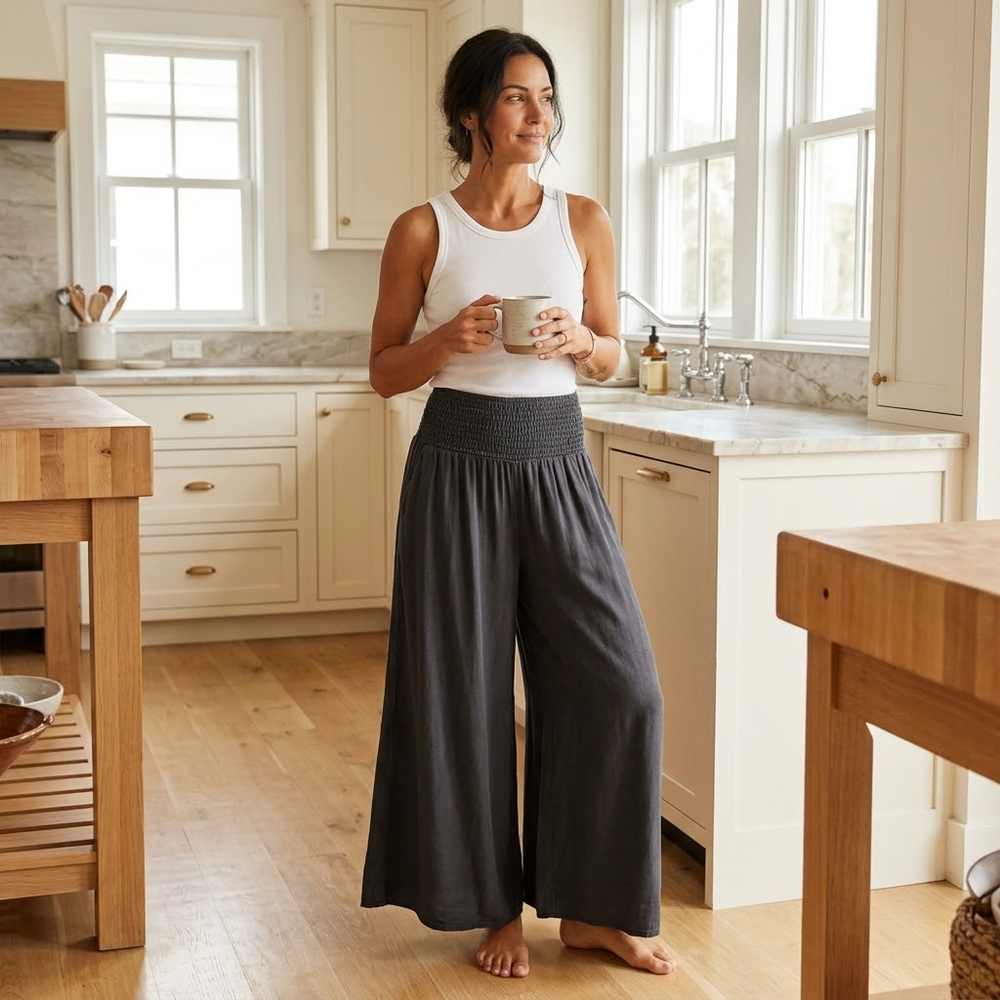 Camila | Pantalón Palazzo de Pierna Ancha