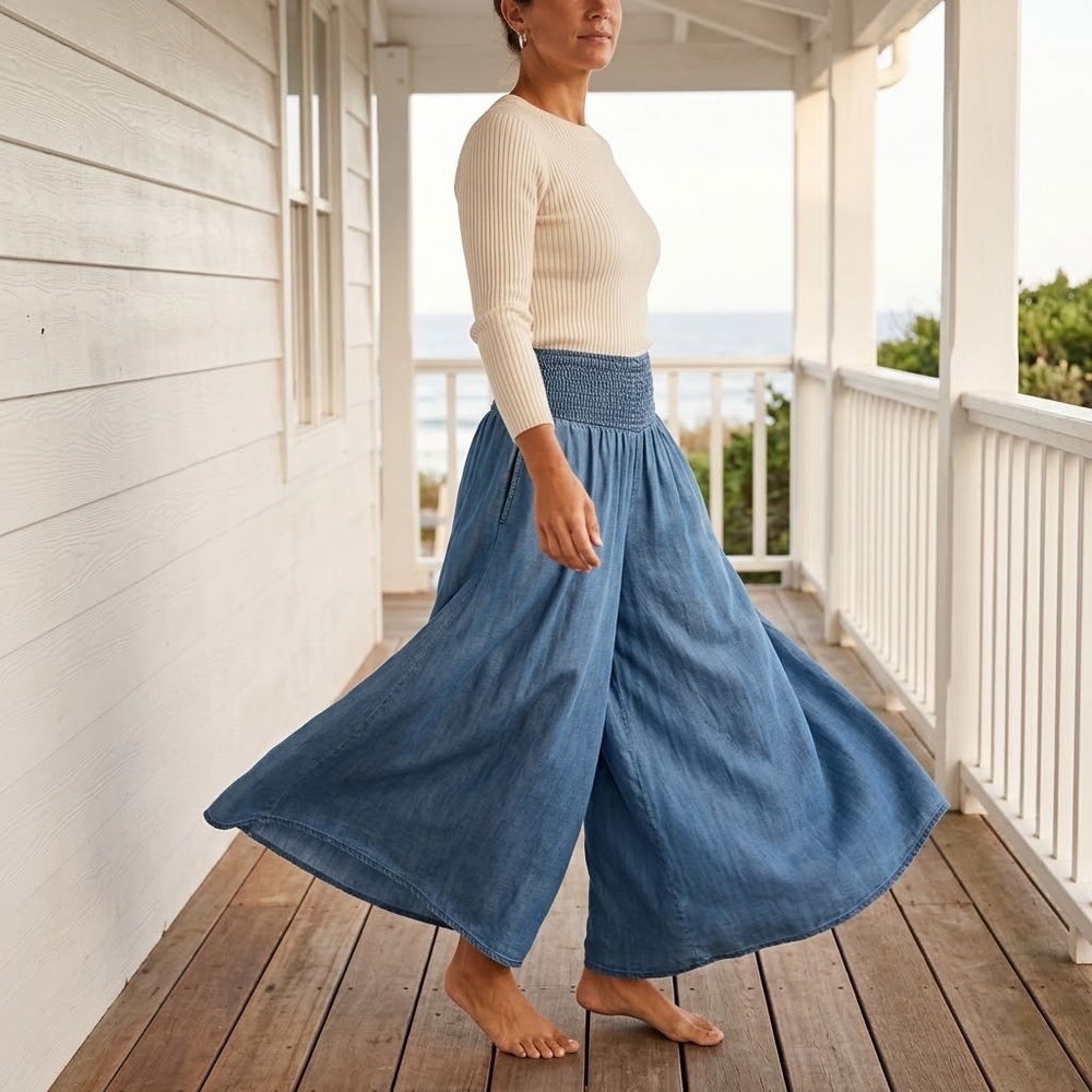 Camila | Pantalón Palazzo de Pierna Ancha