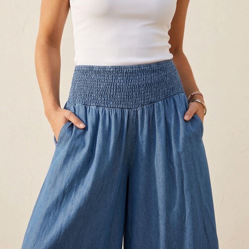 Camila | Pantalón Palazzo de Pierna Ancha