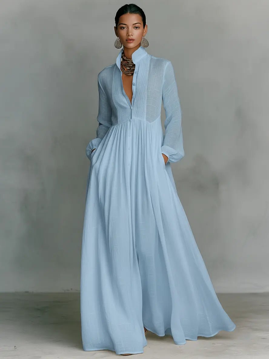 Catalina | Vestido Largo con Botones al Frente