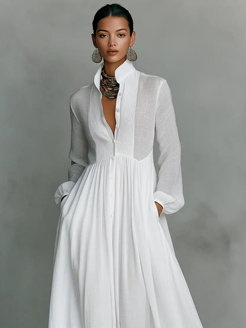 Catalina | Vestido Largo con Botones al Frente