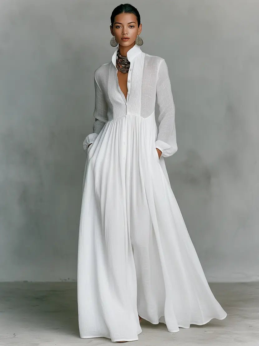 Catalina | Vestido Largo con Botones al Frente