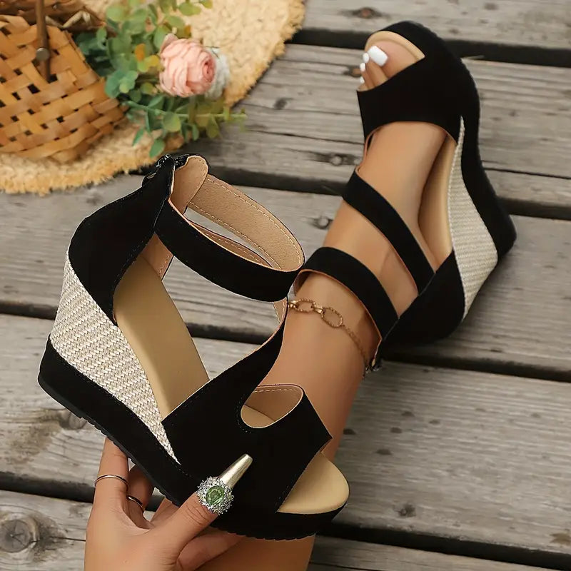 Daniela | Sandalias de Cuña con Tira al Tobillo