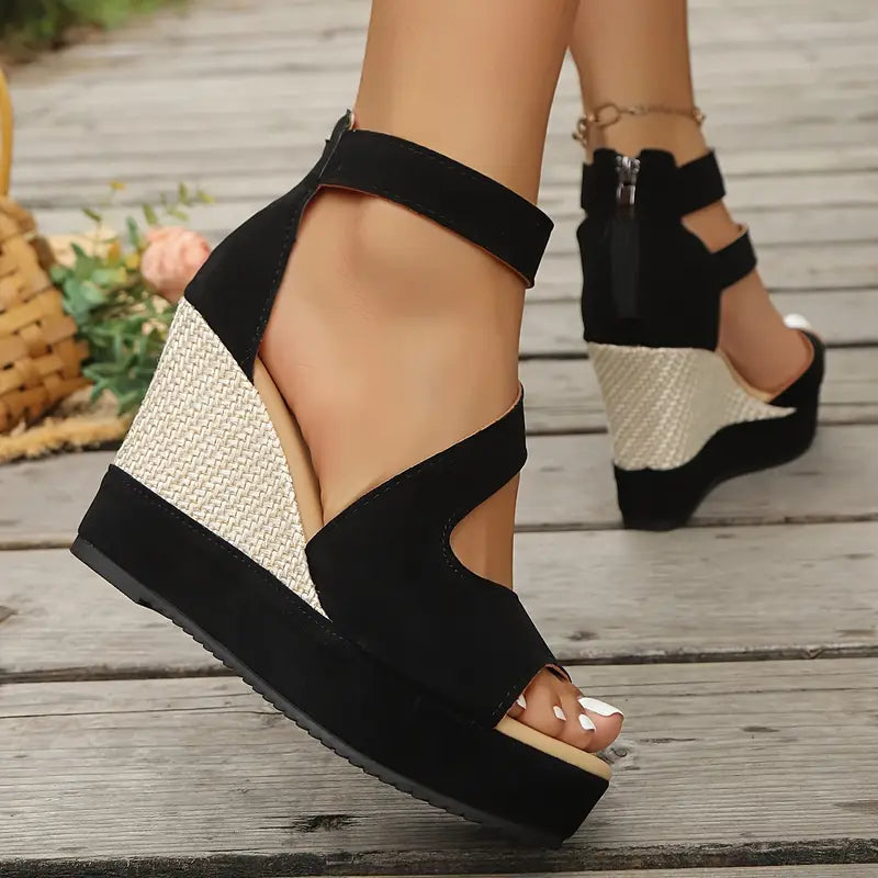 Daniela | Sandalias de Cuña con Tira al Tobillo