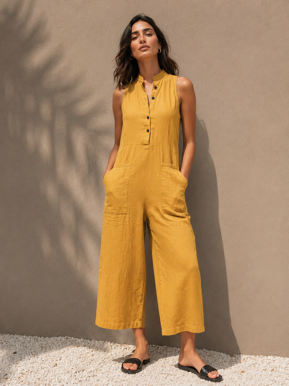 Elena | Jumpsuit Sin Mangas Pierna Ancha