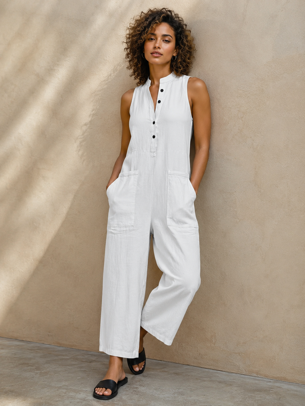 Elena | Jumpsuit Sin Mangas Pierna Ancha