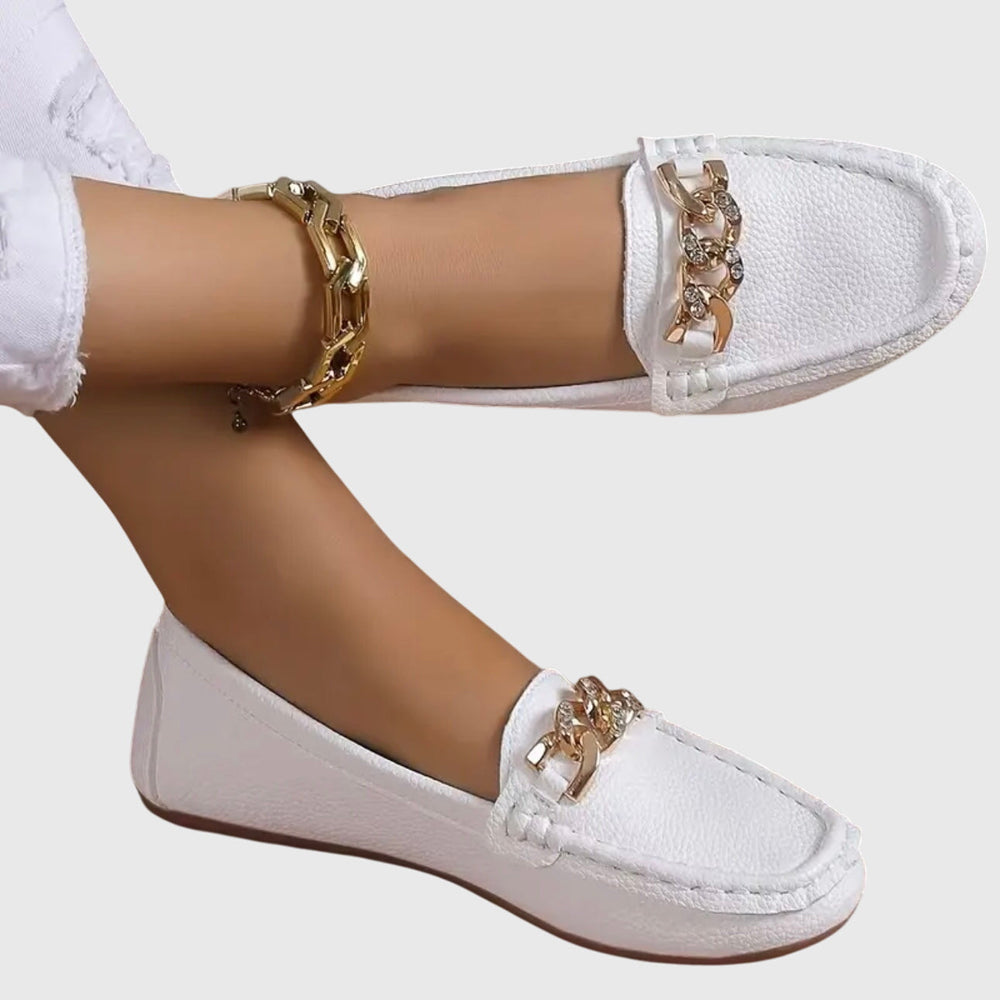 Elena | Mocasines Punta Redonda con Cadena