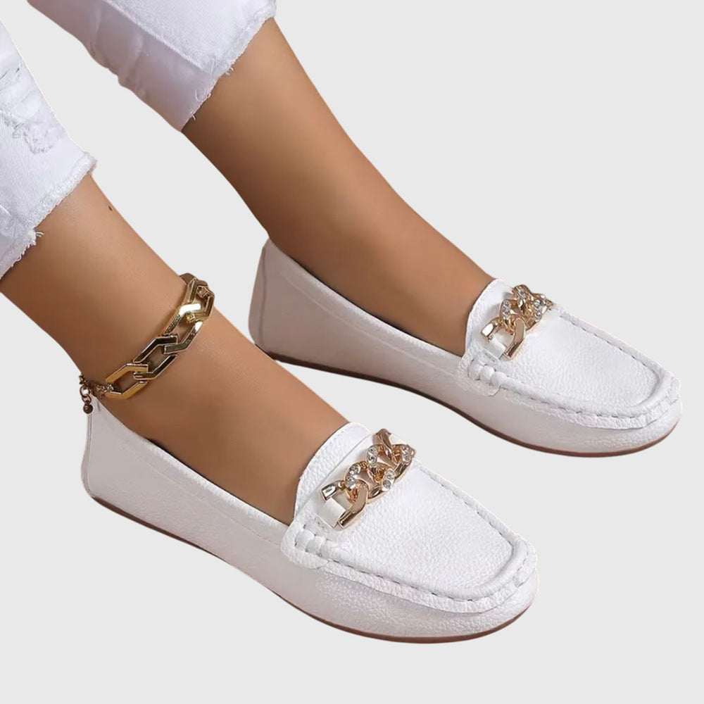 Elena | Mocasines Punta Redonda con Cadena