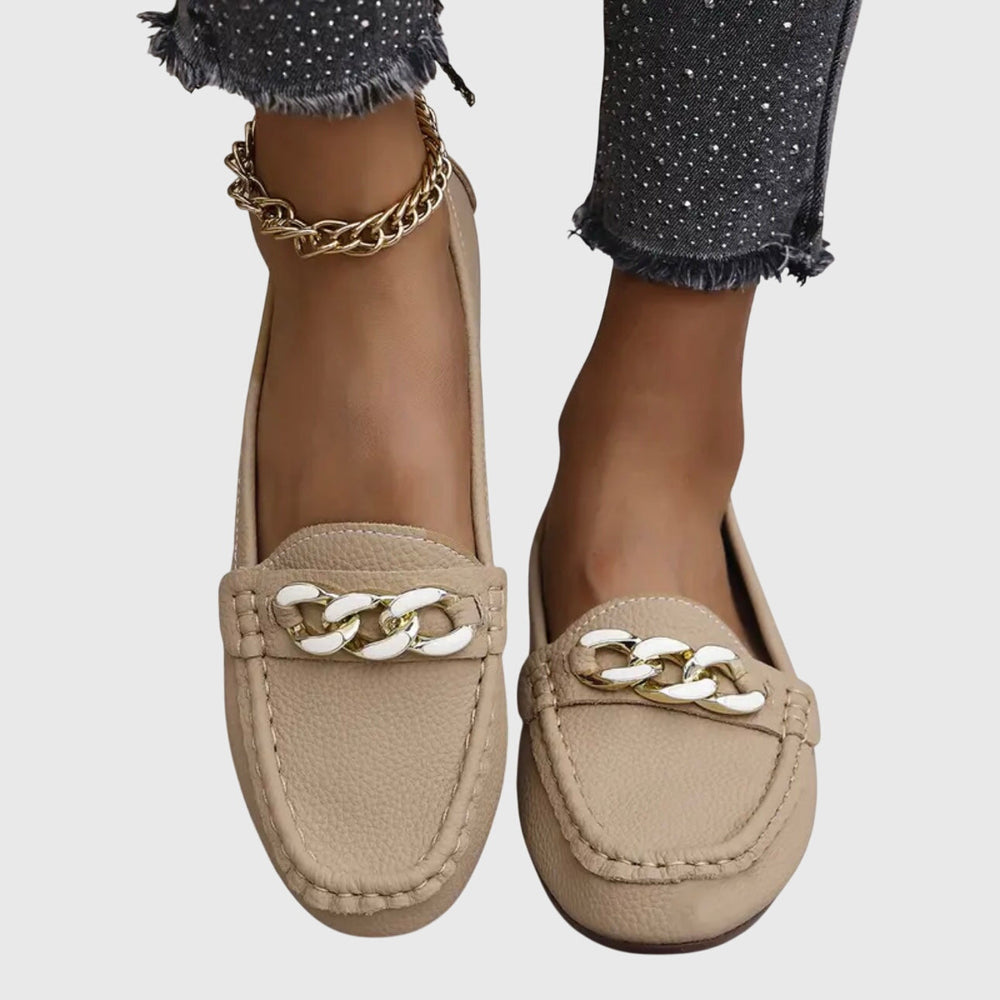 Elena | Mocasines Punta Redonda con Cadena