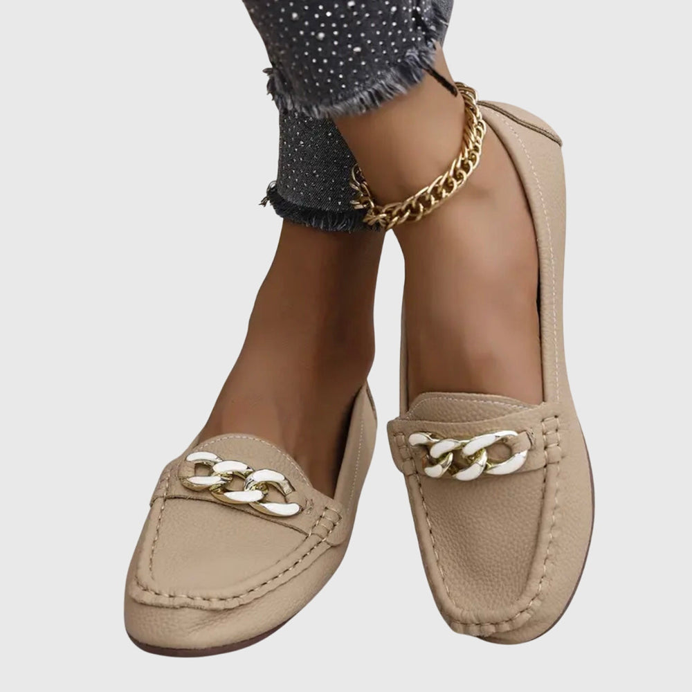 Elena | Mocasines Punta Redonda con Cadena