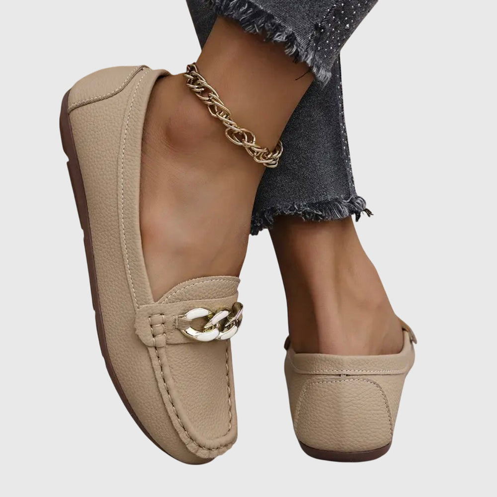 Elena | Mocasines Punta Redonda con Cadena