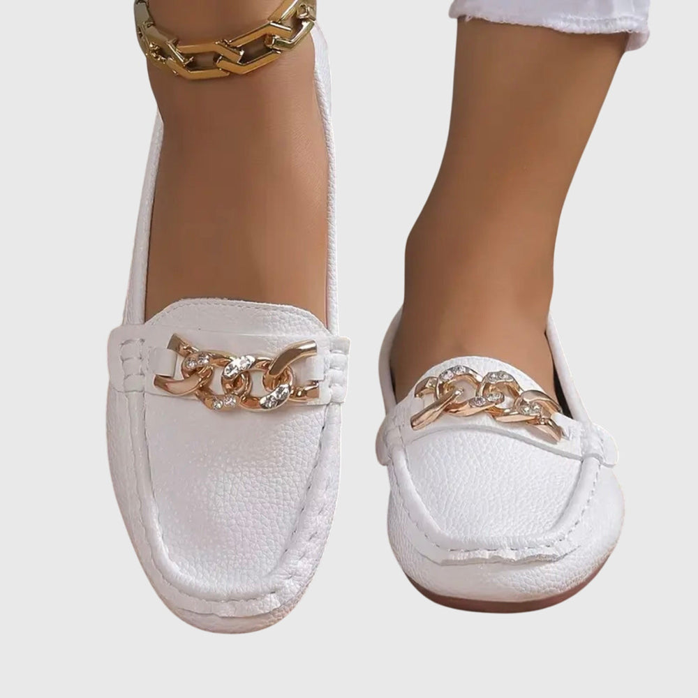 Elena | Mocasines Punta Redonda con Cadena