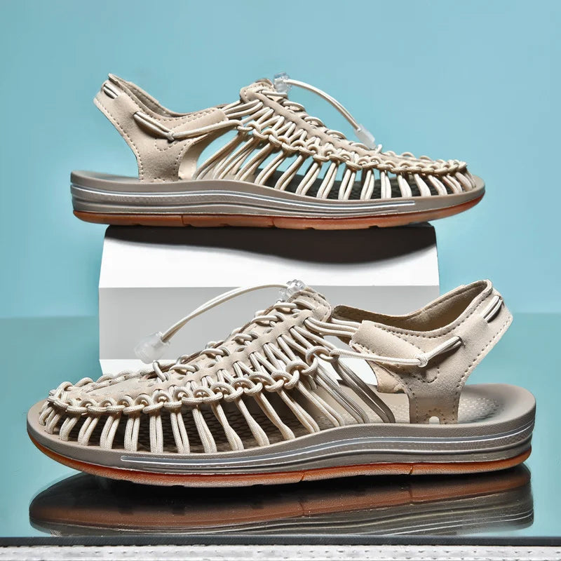 Emiliano | Sandalias Planas Tejidas de Playa