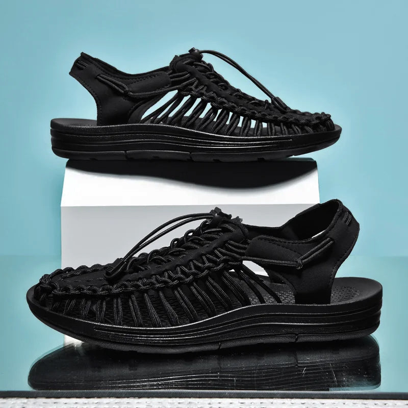 Emiliano | Sandalias Planas Tejidas de Playa