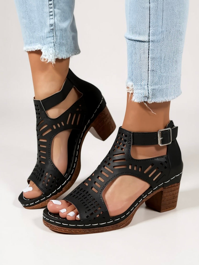 Fernanda | Sandalias de Tacón con Recortes