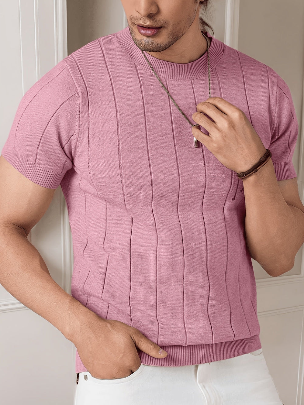 Gael | Playera Texturizada Manga Corta Cuello Redondo